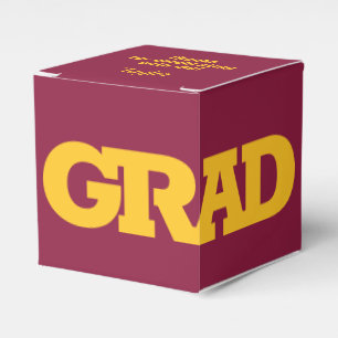 Yellow Gold - Maroon Graduation Party Geschenkschachtel
