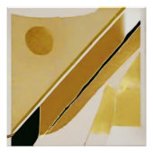 Yellow Gold Minimalistisch Modern Abstrakt Poster (Vorderseite)