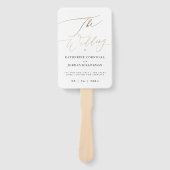 Yellow Gold Modern Calligraphy Wedding Program Fächer (Vorderseite)