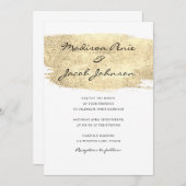 Yellow Gold Moderne Elegante Hochzeit Einladung (Vorne/Hinten)