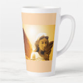 Yellow Gold Orange Angel Serenity Prayer Latte Mug Milchtasse (Rechts)