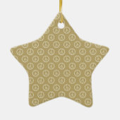 Yellow Gold Peace Signs Keramik Ornament (Hinten)