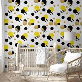 Yellow Gold Polka Dot Tapete