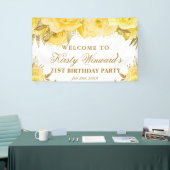 Yellow Gold Rose Geburtstag Willkommen Banner (Messeveranstaltung)
