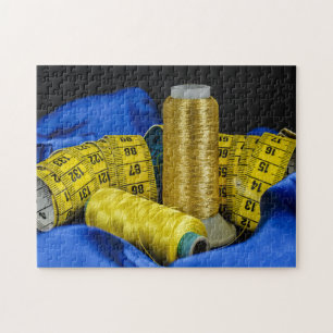 Yellow Gold Sewing Thread Jigsaw Puzzle
