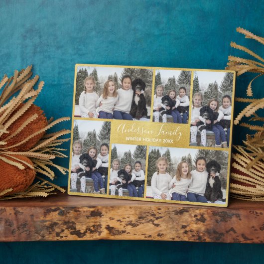 Yellow Gold Six Foto Template Plaque Fotoplatte (Seite)