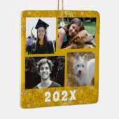 Yellow Gold Snowflakes Family Foto Collage Keramikornament (Rechts)