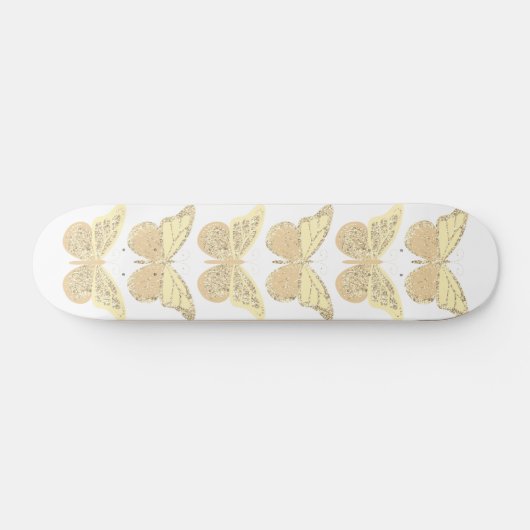 Yellow Gold Sparkle Butterfells Skateboard (Horizontal)