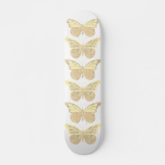 Yellow Gold Sparkle Butterfells Skateboard (Vorne)