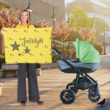 Yellow Gold Stars Custom Small Fleece Blankon