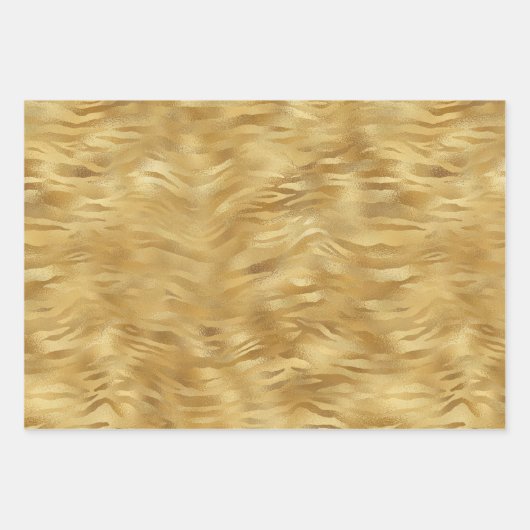 Yellow Gold Tiger Print Geschenkpapier Set (Vorderseite)
