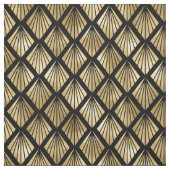 Yellow Gold und Black Art Deco Diamond Muster Stoff (Muster)
