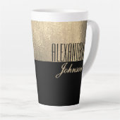 Yellow Gold und Black Luxus Moderner Name Milchtasse (Rechte Ecke)