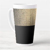 Yellow Gold und Black Luxus Moderner Name Milchtasse (Linke Ecke)