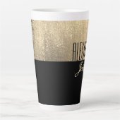 Yellow Gold und Black Luxus Moderner Name Milchtasse (Vorderseite)