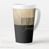 Yellow Gold und Black Luxus Moderner Name Milchtasse (Rechte Ecke)