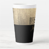 Yellow Gold und Black Luxus Moderner Name Milchtasse (Vorderseite)