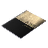 Yellow Gold und Black Simple Name Notebook Notizblock (Linke Seite)