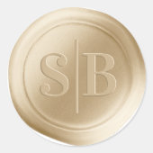 Yellow Gold Wax Siegel Wedding Monogram Sticker (Vorderseite)