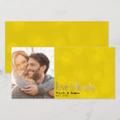 Yellow Gold Wedding Foto Liebe & Vielen Dank Dankeskarte (Vorne/Hinten)