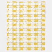 Yellow Gold White Plaid Stripes Birthday Fleecedecke (Vorderseite)