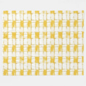 Yellow Gold White Plaid Stripes Birthday Fleecedecke (Vorderseite (Horizontal))