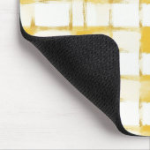 Yellow Gold White Plaid Stripes Mousepad (Ecke)