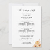 Yellow Golden Floral Wedding Program Einladung (Rückseite)