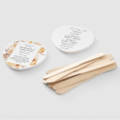 Yellow Golden Floral Wedding Program Hand Fan 2 Fächer (Non-assembled)