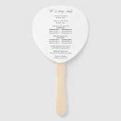 Yellow Golden Floral Wedding Program Hand Fan 2 Fächer (Rückseite)