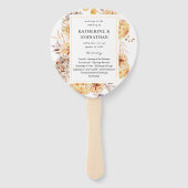 Yellow Golden Floral Wedding Program Hand Fan 2 Fächer (Vorderseite)
