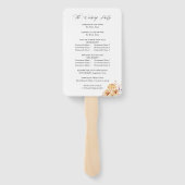 Yellow Golden Floral Wedding Program Hand Fan Fächer (Rückseite)