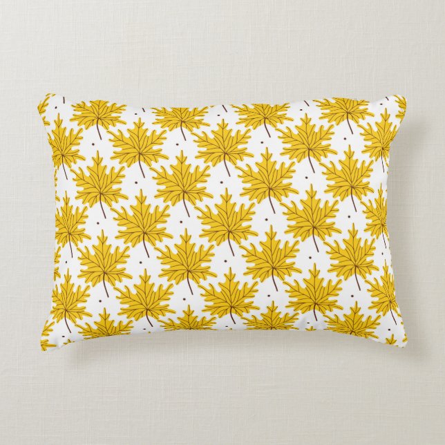 Yellow golden maple leaves seamless pattern. Autum Dekokissen (Vorderseite)