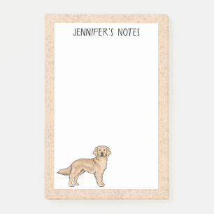 Yellow Golden Retriever Cartoon Dog Individuelle N Post-it Klebezettel