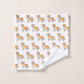 Yellow Golden Retriever Cartoon Dog Muster Badhandtuch Set (Waschlappen)