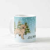 Yellow Golden Retriever Hund Weihnachtsweihnachtsf Kaffeetasse (Vorderseite Links)