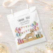 Yellow Golden Retriever Pastel Geburtstag Danke Geschenktütchen (Ausgeschnitten)