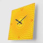 Yellow Golden Sun Lotus Blume Meditation Rad OM Quadratische Wanduhr (Winkel)