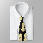 Yellow Goldendoodle Design Any Colour Background Krawatte (Gebunden)