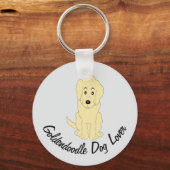 Yellow Goldendoodle Design Any Colour Background Schlüsselanhänger (Vorderseite)
