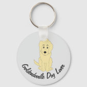 Yellow Goldendoodle Design Any Colour Background Schlüsselanhänger (Rückseite)