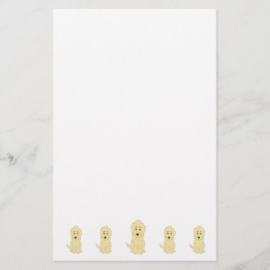 Yellow Goldendoodle Dog Design Briefpapier (Vorderseite)