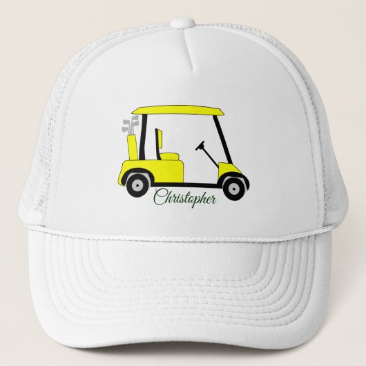 Yellow Golf Buggy Truckerkappe (Vorderseite)