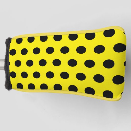 Yellow Golf Putter Cover with Black Dot Pattern Golf Headcover (Vorderseite)