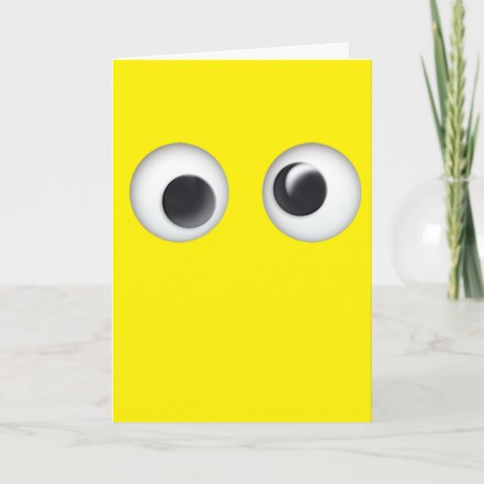 Yellow Googly Eyes Happy Birthday Card Karte (Vorderseite)