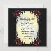 Yellow Goth Theme Wedding Einladung (Vorderseite)