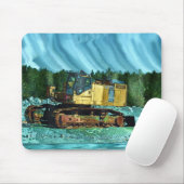 Yellow Grader Earth Mover Art Mousepad (Mit Mouse)