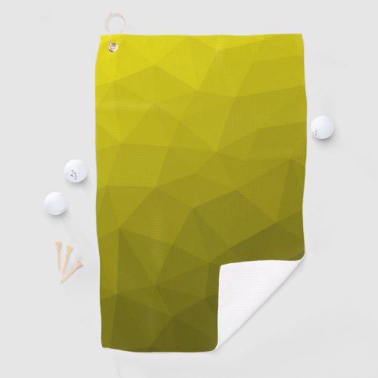 Yellow gradient geometric mesh pattern golfhandtuch (Insitu)