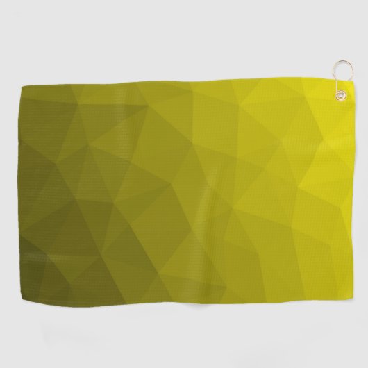 Yellow gradient geometric mesh pattern golfhandtuch (Horizontal)