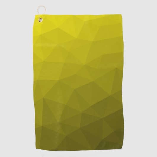 Yellow gradient geometric mesh pattern golfhandtuch (Vorderseite)